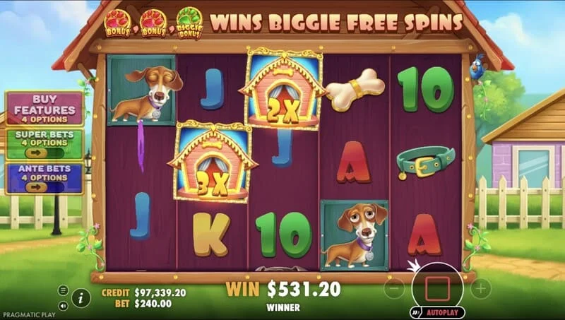 The Big Dog House - win in base game